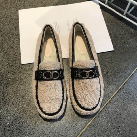 Slip-On Rund Tå Casual Kvinnors Vinterlägenheter