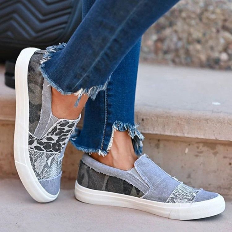 Tråd Slip-On Low-Cut Upper Leopard Sneakers