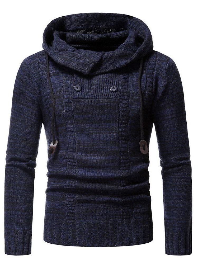 Hood Button Standard European Slim Sweater