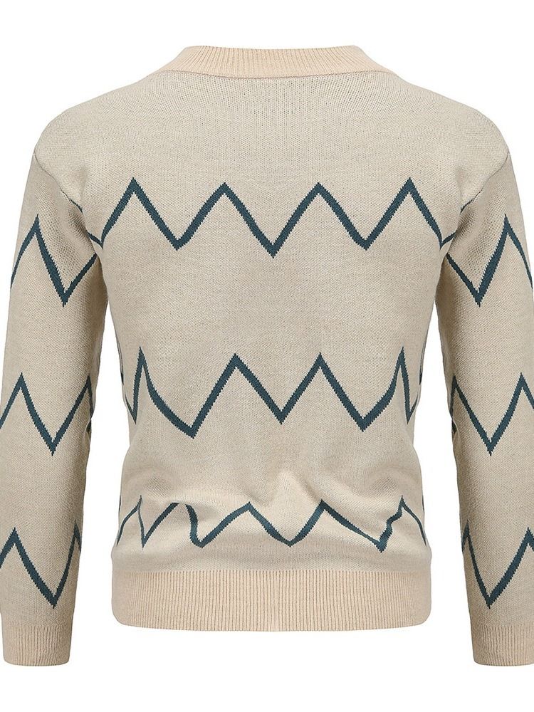 Print Standard Stativkrage Slim Fall Sweater