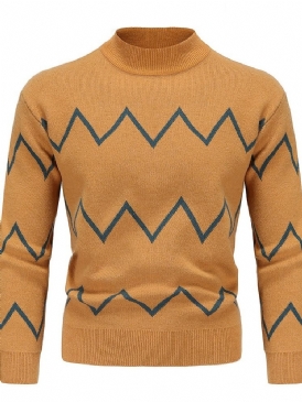 Print Standard Stativkrage Slim Fall Sweater