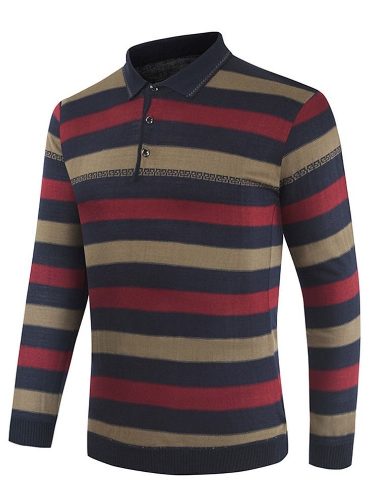 Randig Polo Neck Standard European Spring Sweater