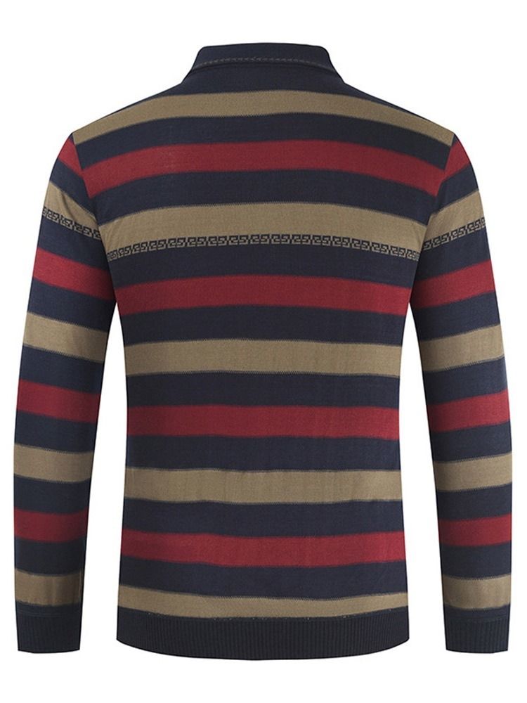 Randig Polo Neck Standard European Spring Sweater