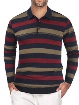 Randig Polo Neck Standard European Spring Sweater