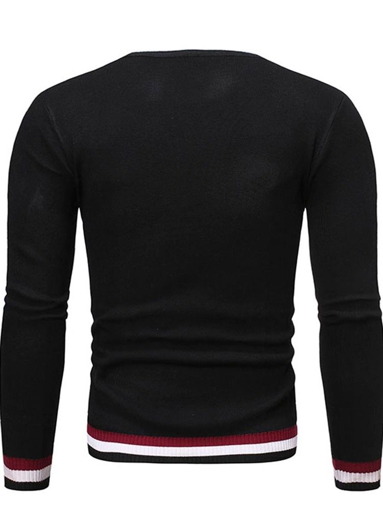 Rundhals Standard Color Block Winter Slim Sweater