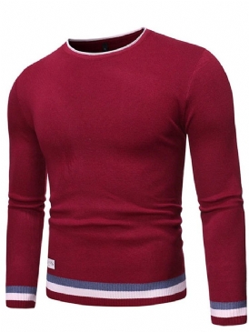 Rundhals Standard Color Block Winter Slim Sweater