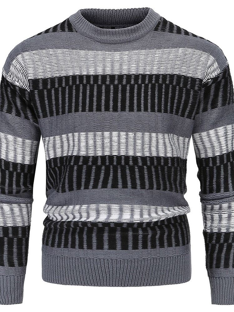 Rundhals Standard Stripe Vinter Slim Sweater