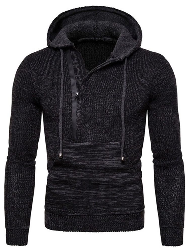 Standard Hooded Pocket Fall Casual Tröja