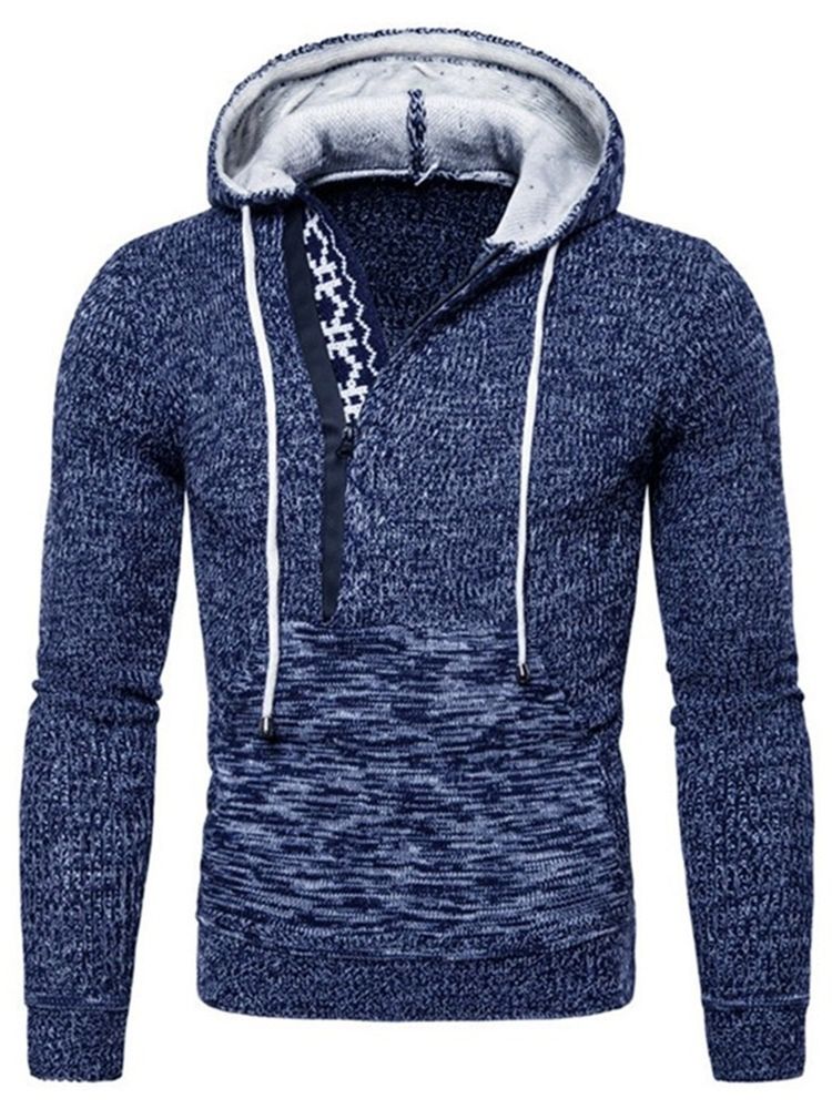 Standard Hooded Pocket Fall Casual Tröja