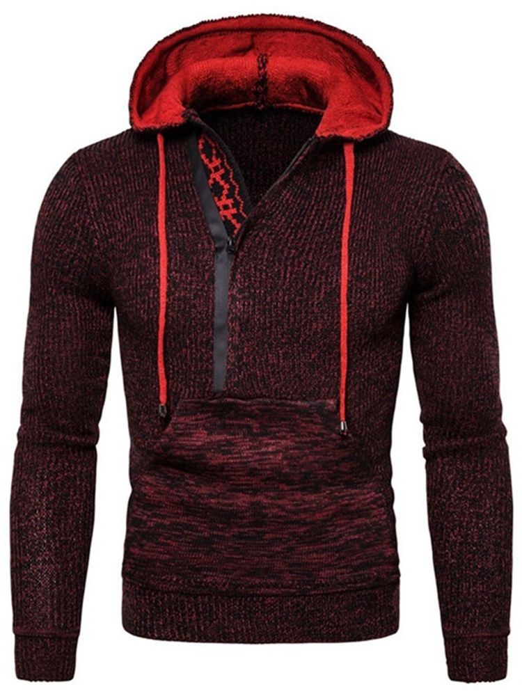 Standard Hooded Pocket Fall Casual Tröja