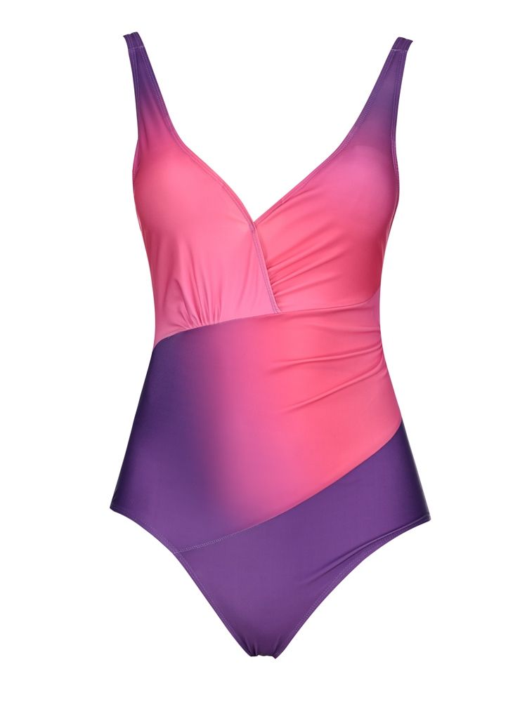 Plisserad Gradient Monokini (Plus Size Tillgänglig)