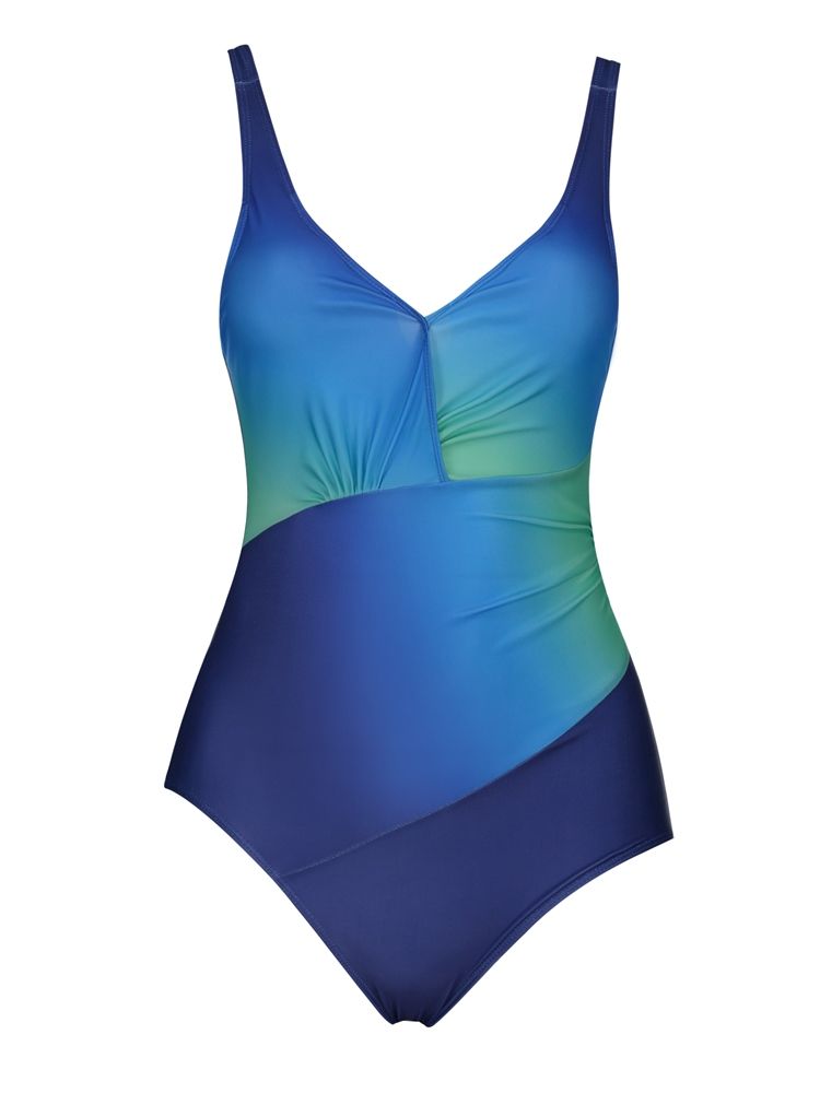 Plisserad Gradient Monokini (Plus Size Tillgänglig)