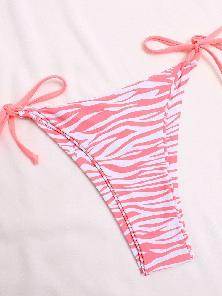 Sexig Lace-Up Zebra Stripe Badkläder Bikini