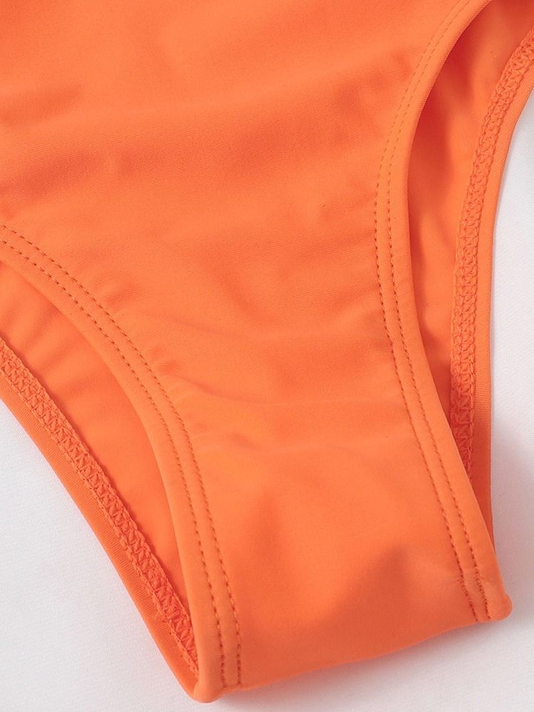 Sexiga One Piece Orange Badkläder