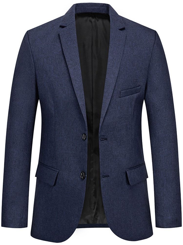 Casual Slim Plain Notched Lapel Blazer