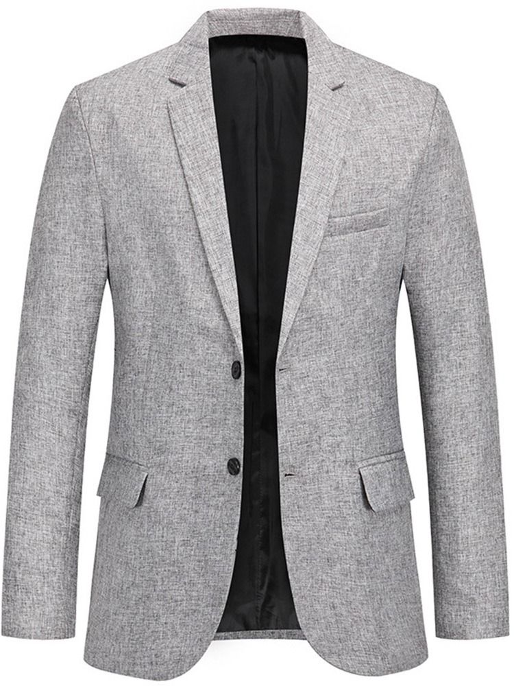 Casual Slim Plain Notched Lapel Blazer