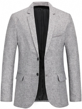 Casual Slim Plain Notched Lapel Blazer