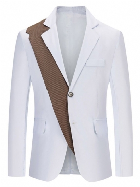 Color Block Slim Notched Lapel Leisure Blazer