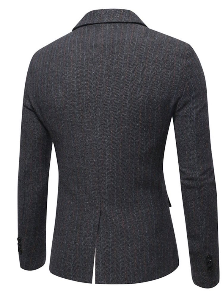 Dubbelknäppt Skårad Lapel Stripe Blazer