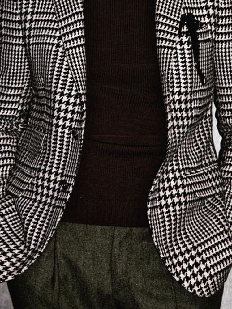 Houndstooth Casual Slim Leisure Blazer