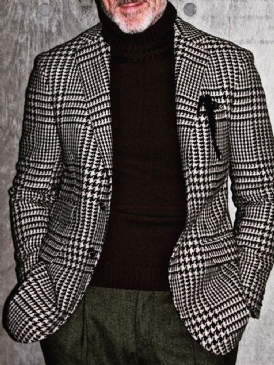 Houndstooth Casual Slim Leisure Blazer