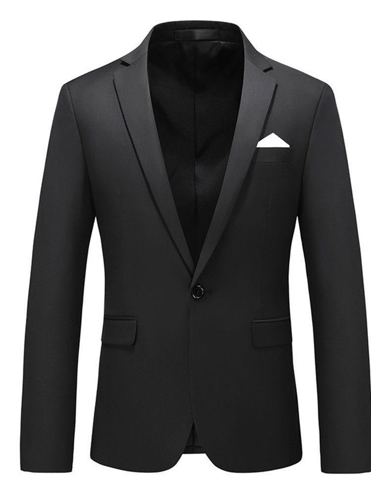 Naggad Lapel Slim One Blazer För Män