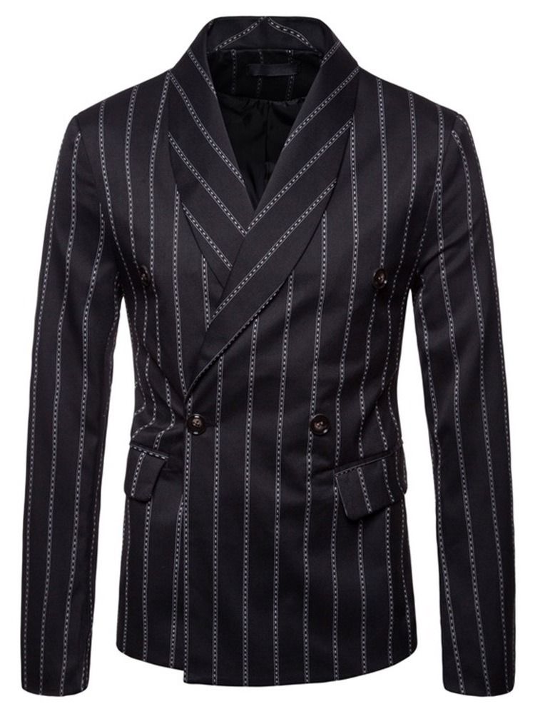 Skriv Ut Casual Stripe Leisure Blazer