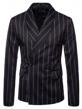 Skriv Ut Casual Stripe Leisure Blazer