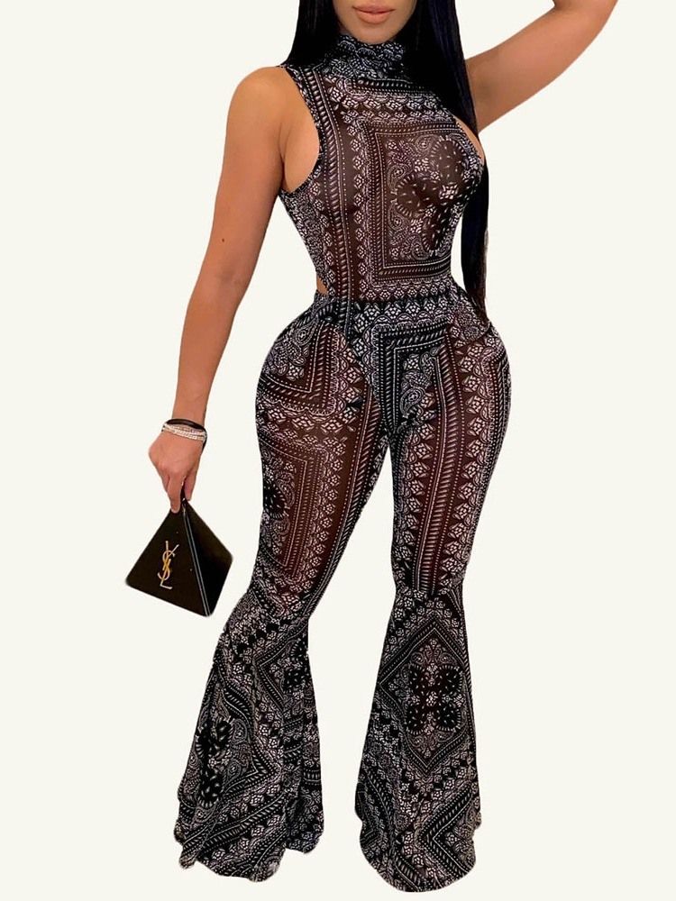 Print Western Jumpsuit Turtleneck Breda Ben Dam Tvådelade Set