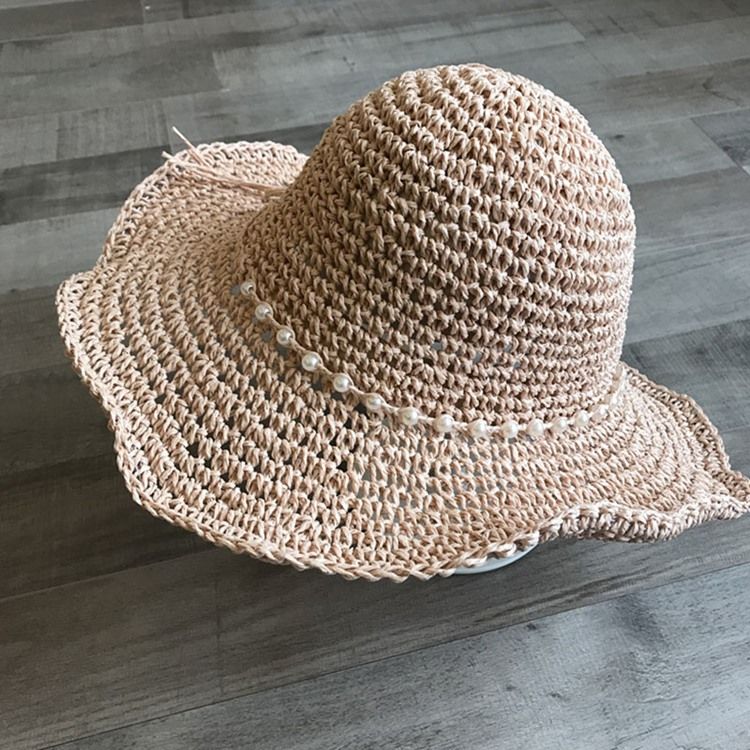 Halmflätad Artikel Pearl Sommar Plain Hat