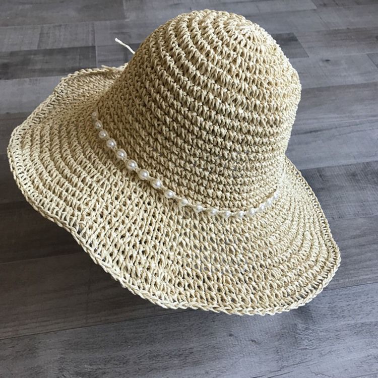 Halmflätad Artikel Pearl Sommar Plain Hat