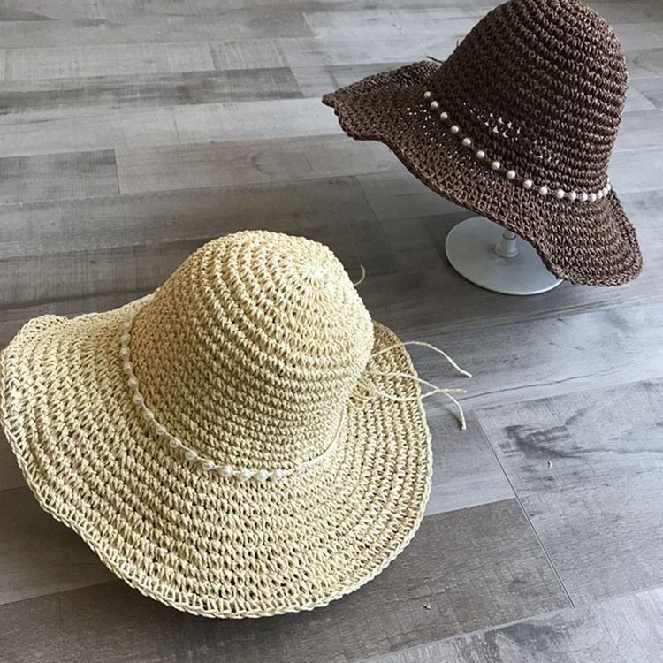 Halmflätad Artikel Pearl Sommar Plain Hat