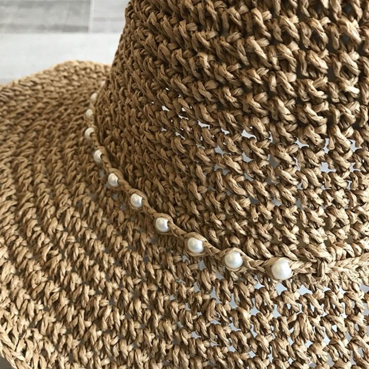 Halmflätad Artikel Pearl Sommar Plain Hat