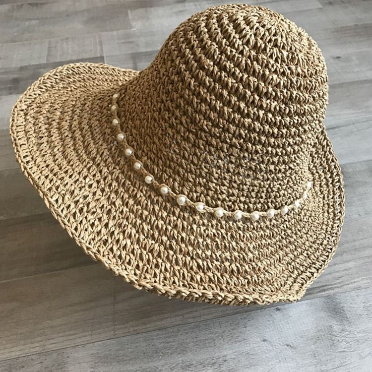 Halmflätad Artikel Pearl Sommar Plain Hat