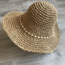 Halmflätad Artikel Pearl Sommar Plain Hat