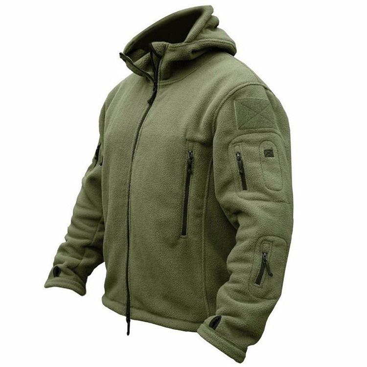 Hooded Plain Zipper Fall Zipper Jacka