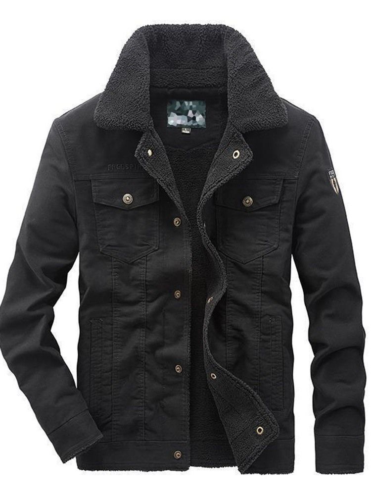 Pocket Fleece Lapel European Loose Jacket