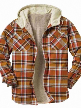 Tjock Hooded Rutig European Loose Jacket