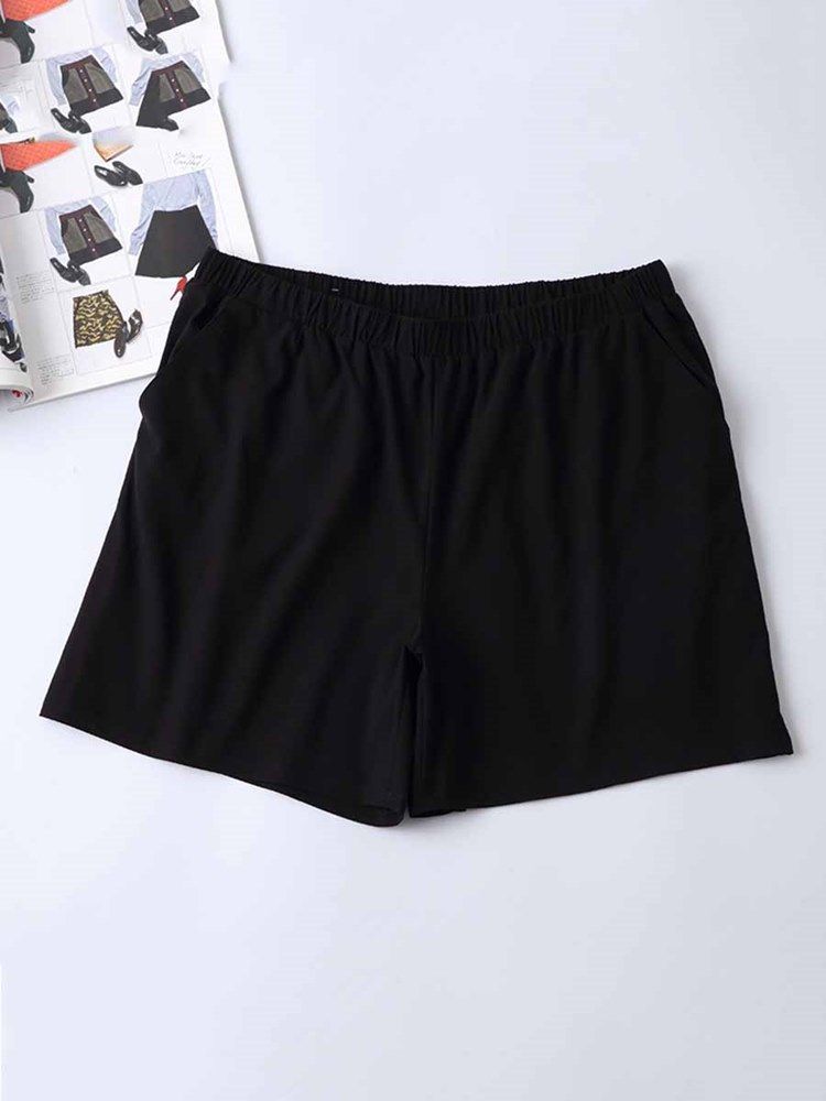 Damfickor I Stora Storlekar Solida Shorts Sommarsportbyxor