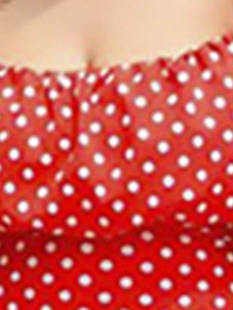 Pencil Off Shoulder Half Sleeve Polka Dots Klänning