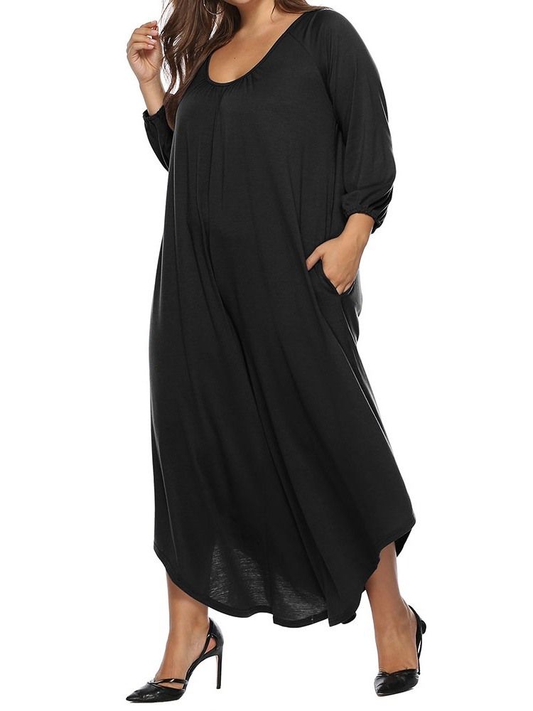 Plus Size Asymmetrisk Spets Vanlig Jumpsuit Med Lösa Breda Ben