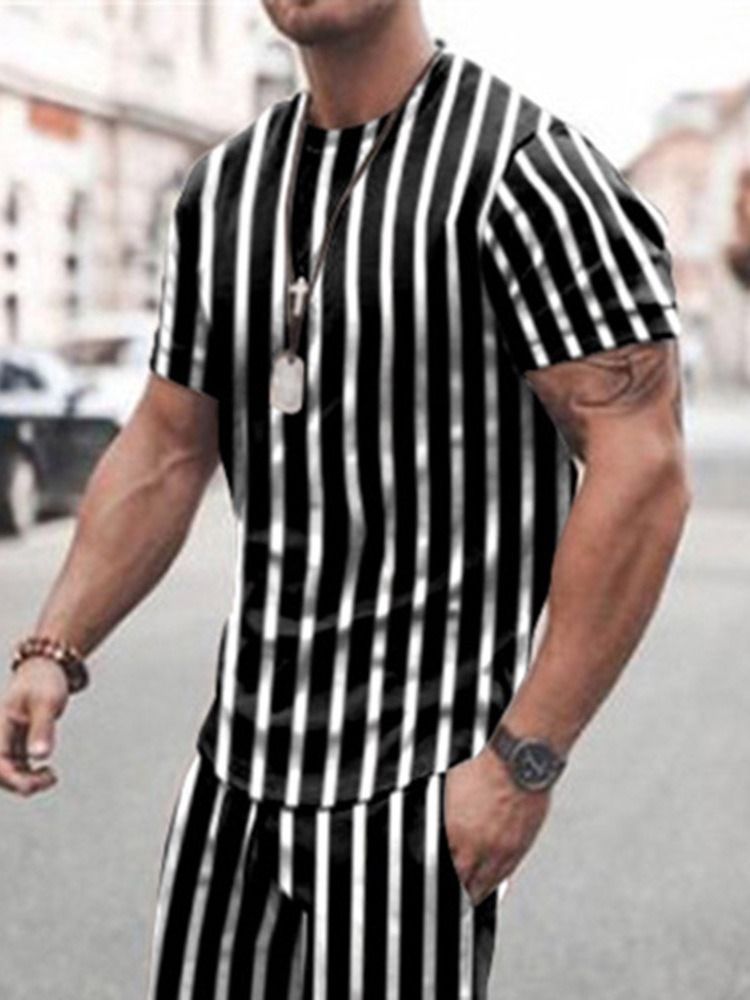 Stripe T-Shirt Pocket Herr Outfit