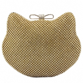 Glänsande Diamante Cat Shape Evening Clutch