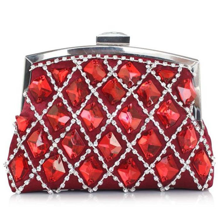 Noble Geometrisk Pläd Strass Kväll Clutch