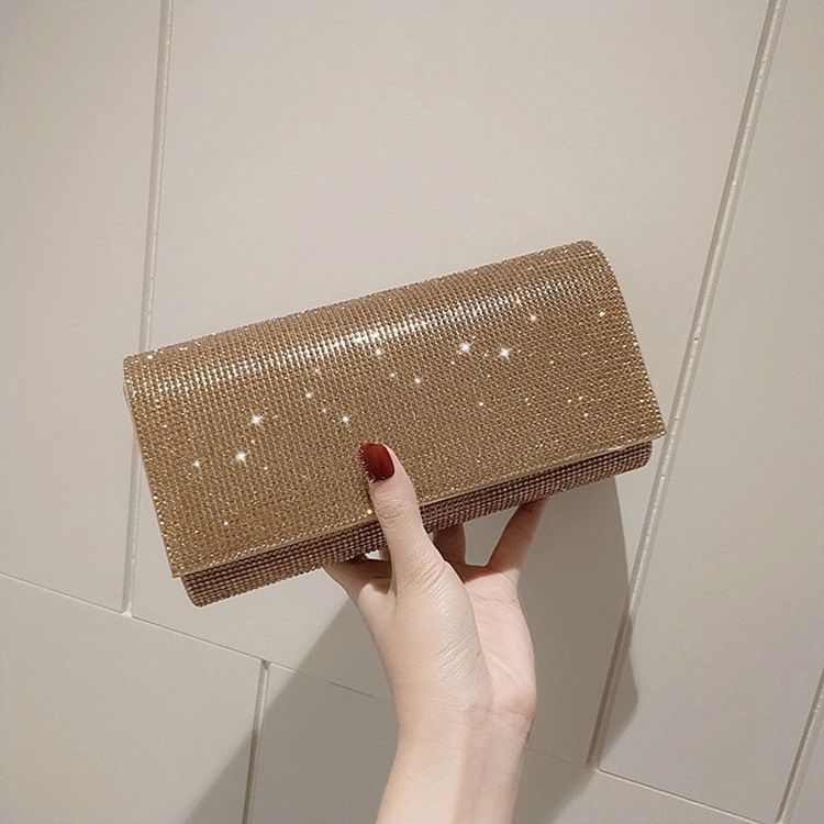 Rectangle Rhinestone Clutches & Evening Bags