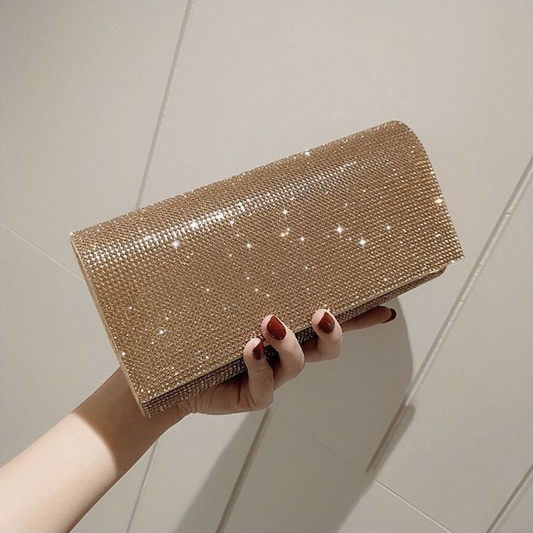 Rectangle Rhinestone Clutches & Evening Bags