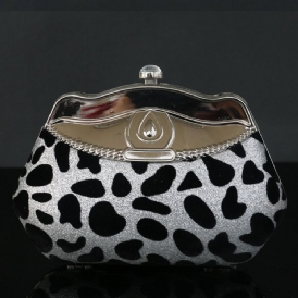 Skalformad Rhinestone Leopard Clutch