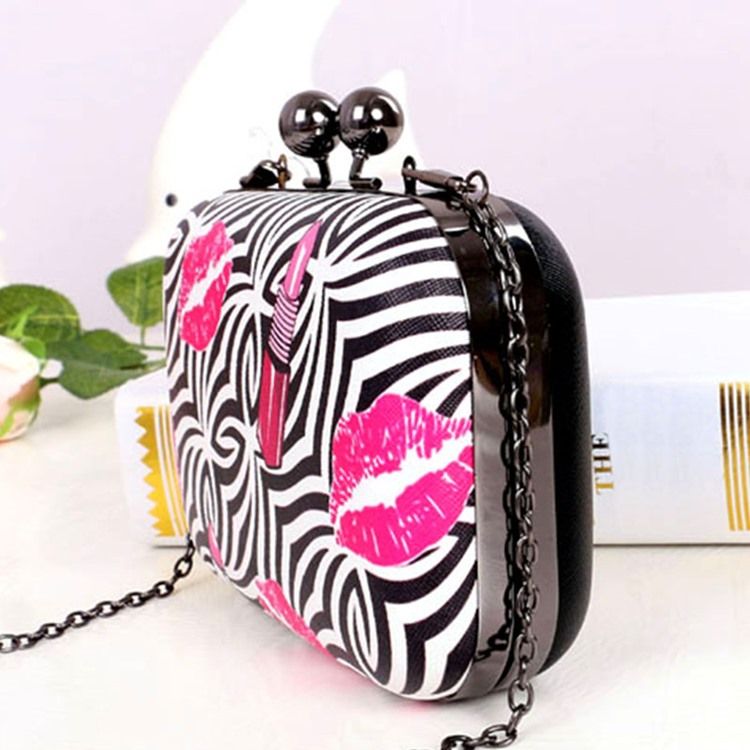 Zebra Stripe Dekorerad Kväll Clutch