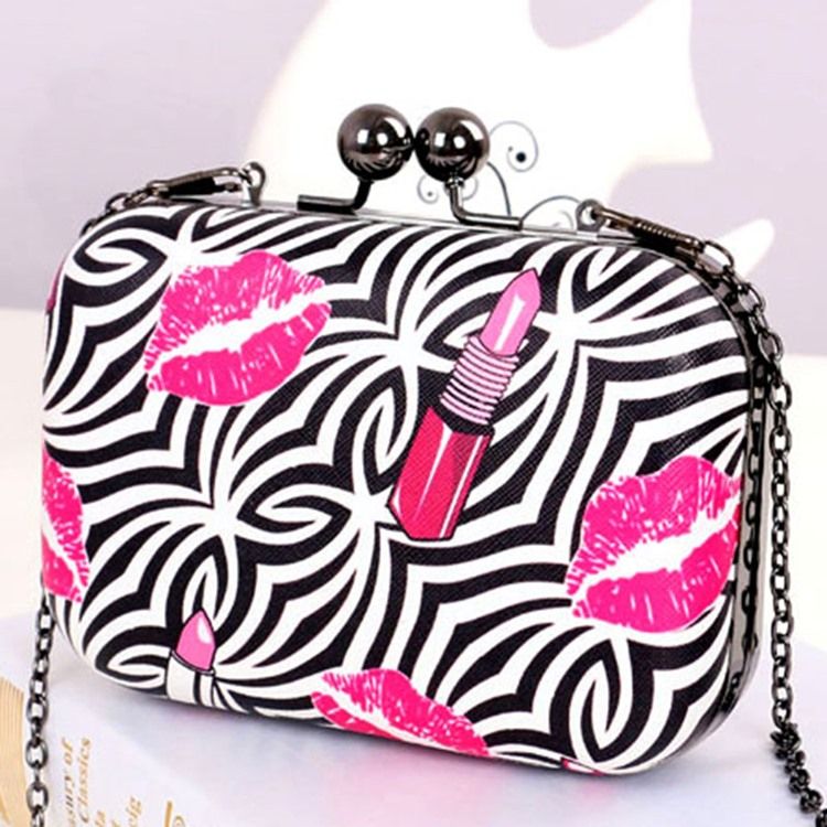 Zebra Stripe Dekorerad Kväll Clutch