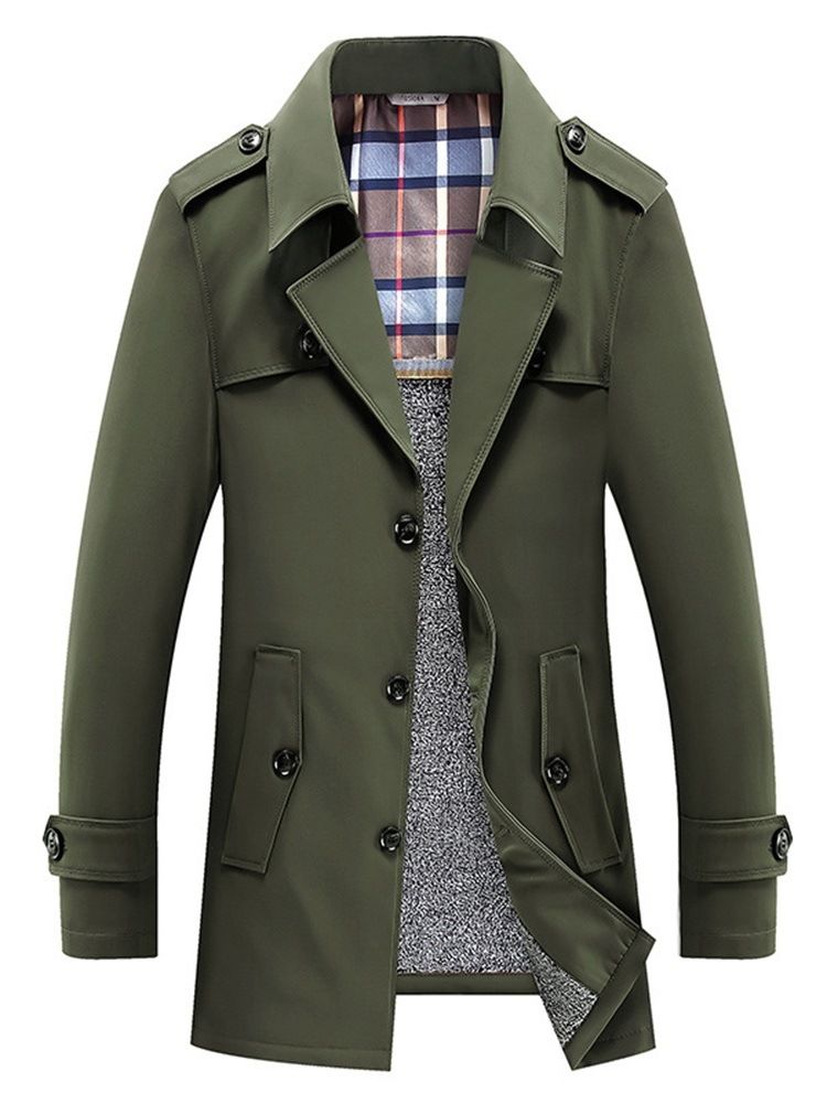 Knapp Standard Vanlig Tunn Slim Trench Coat